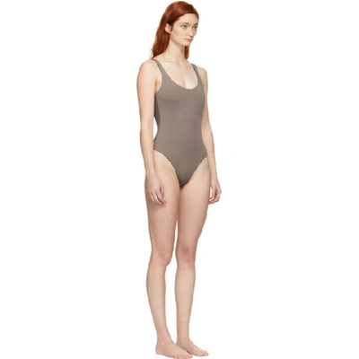 Shop Skin Reversible Black And Taupe The Lana One-piece Swimsuit