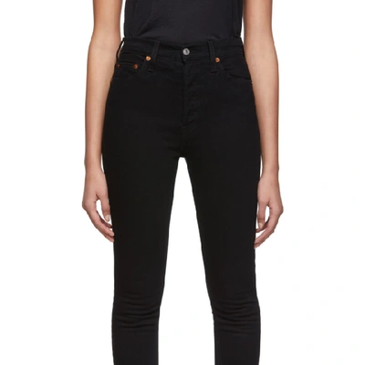 Shop Re/done Black Originals High-rise Ankle Crop Stretch Jeans