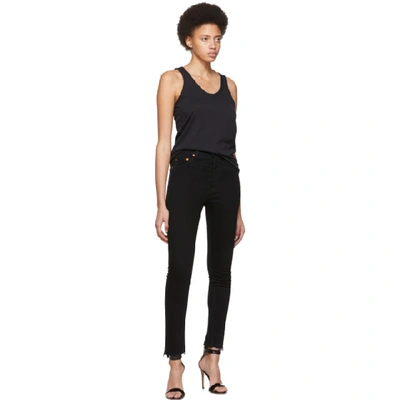 Shop Re/done Black Originals High-rise Ankle Crop Stretch Jeans