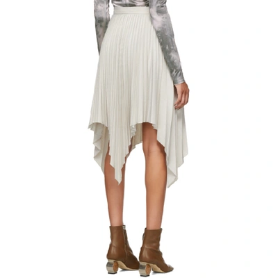 Shop Acne Studios Grey Pleated Suiting Skirt In White/mauve