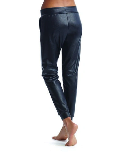 Shop Commando Faux-leather Jogger Pants In Black