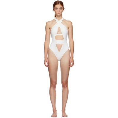 Shop Agent Provocateur White Anja One-piece Swimsuit