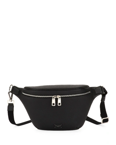 Shop Dolce & Gabbana Men's Waits Leather Belt Bag/fanny Pack In Black