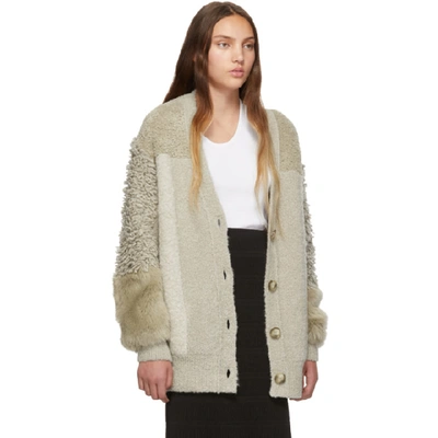 Shop Stella Mccartney Beige Fur Free Fur Cardigan In 8490 Camel