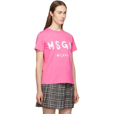 MSGM 粉色涂绘徽标 T 恤
