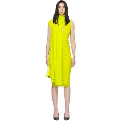 Shop Vetements Yellow Lingerie Wrap Dress In Fluo Yellow