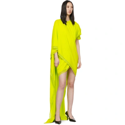 Shop Vetements Yellow Lingerie Wrap Dress In Fluo Yellow