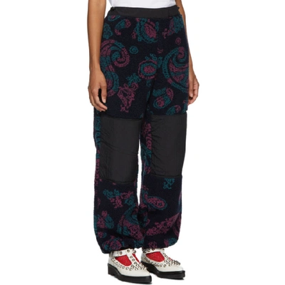 Shop Aries Navy Fleece Paisley Lounge Pants