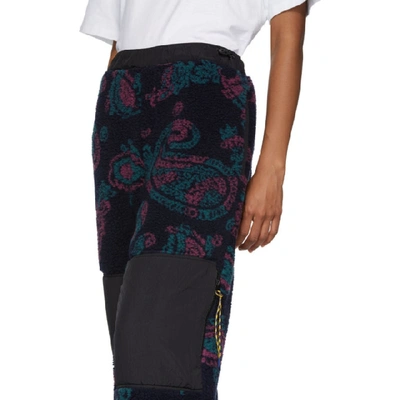 Shop Aries Navy Fleece Paisley Lounge Pants