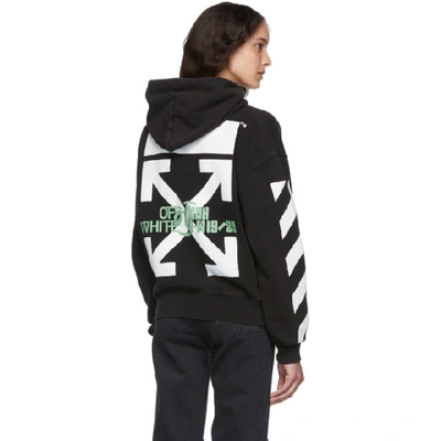 Shop Off-white Black And Multicolor Diag Waterfall Over Hoodie In Black Multi