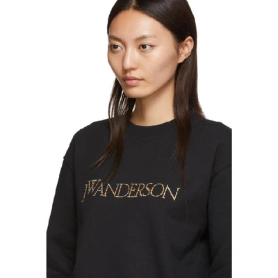 Shop Jw Anderson Black Embroidery Logo Sweatshirt In 999 Black