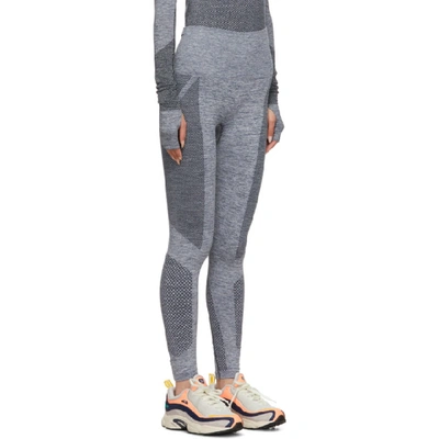 Shop Victoria Beckham Reebok By  Grey And White Seamless Leggings In Night Navy