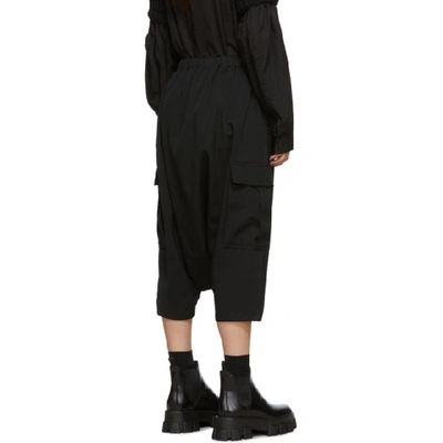 Shop Regulation Yohji Yamamoto Black Wool Cargo Shorts In 1 Black