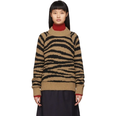 Shop Apc A.p.c. Tan And Black Jemima Sweater In Camel