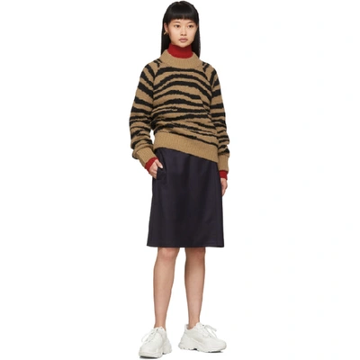 Shop A.p.c. Tan And Black Jemima Sweater In Camel