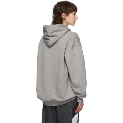 Shop Acne Studios Grey Oversized Patch Hoodie In Lt Grey Mlg