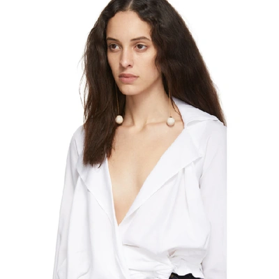 Shop Jacquemus White La Chemise Figari Shirt In Optic White