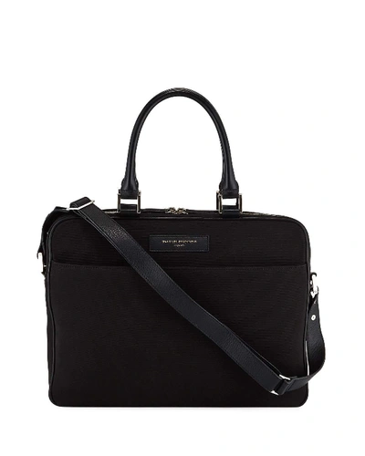 Shop Want Les Essentiels De La Vie Men's Haneda Slim Canvas Briefcase Bag In Black