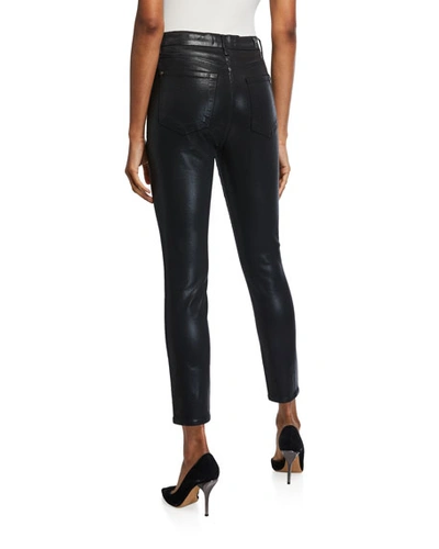 Shop 7 For All Mankind High-rise Skinny Ankle Jeans In B(air) Black