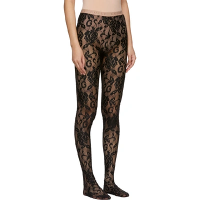 Shop Gucci Black Lace Tights In 1000 Black