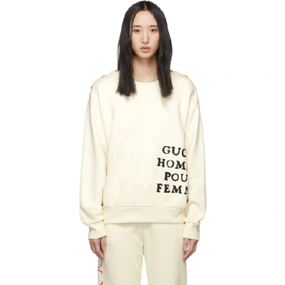 Shop Gucci Ivory  Homme Pour Femme Sweatshirt In 9232 Ivoy