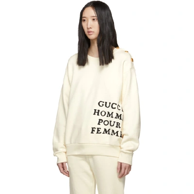 Shop Gucci Ivory  Homme Pour Femme Sweatshirt In 9232 Ivoy