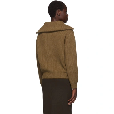 Shop Acne Studios Brown Half-zip Sweater In Toffee Brow