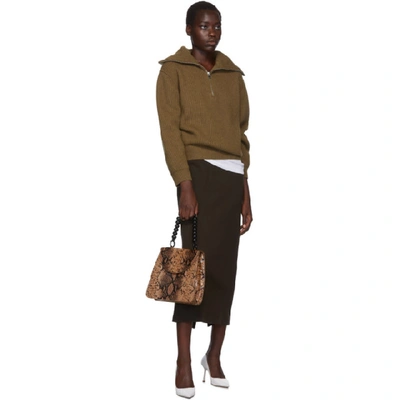 Shop Acne Studios Brown Half-zip Sweater In Toffee Brow