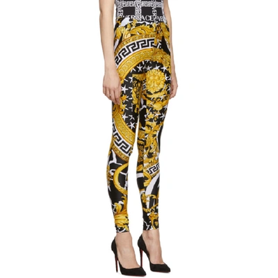 Shop Versace Multicolor Heritage Stamp Leggings In A7900 Multi