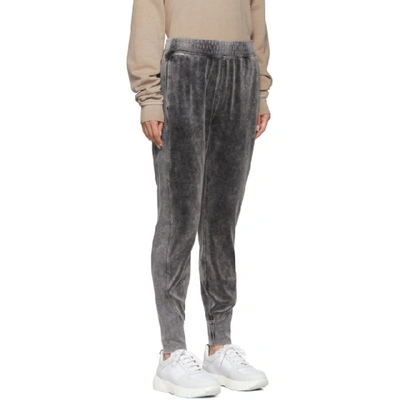 Shop Rag & Bone Rag And Bone Grey Washed Velour Lounge Pants In 1 Wshdblack