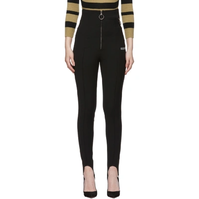 Shop Off-white Black Fitted Leggings