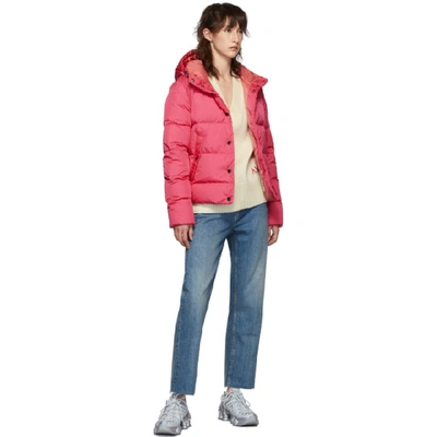 Shop Moncler Pink Down Lena Jacket In 520 Pink