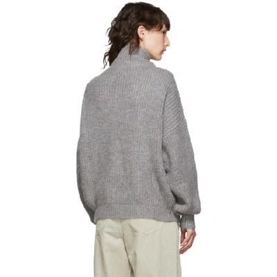 Shop Isabel Marant Étoile Isabel Marant Etoile Grey Myclan Knit Fluffy Turtleneck In 02gb Greyis