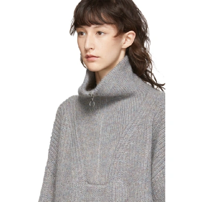 ISABEL MARANT ETOILE 灰色 MYCLAN 针织毛绒半拉链毛衣