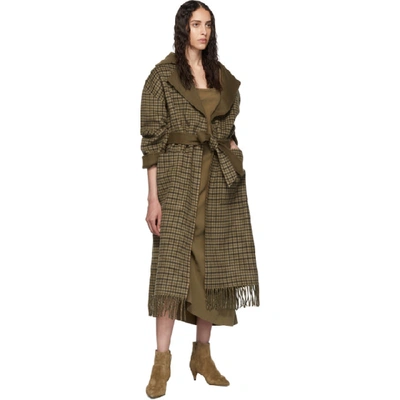 Shop Nanushka Brown Wool Alamo Coat In Brown Check