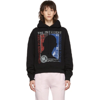 Shop Vetements Black President Print Hoodie