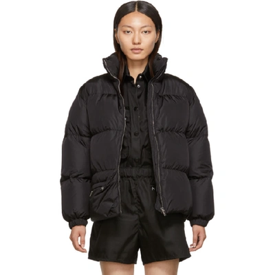 Shop Prada Black Down Belt Bag Coat