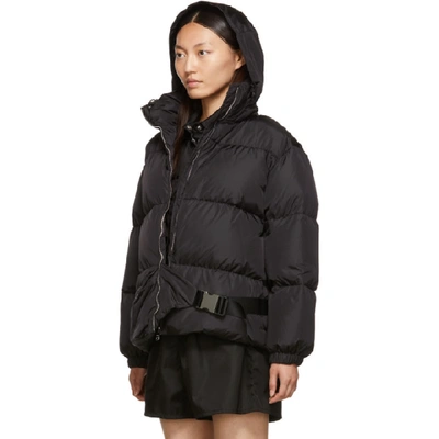 Shop Prada Black Down Belt Bag Coat