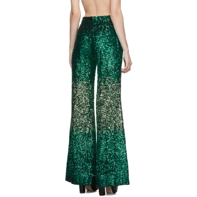 Shop Halpern Ssense Exlusive Green Sequin Stovepipe Trousers