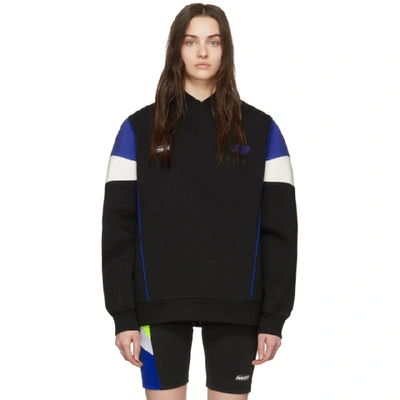 Shop Ader Error Ssense Exclusive Black And Blue Ascc Colorblock Sleeve Sweatshirt In Blck Black