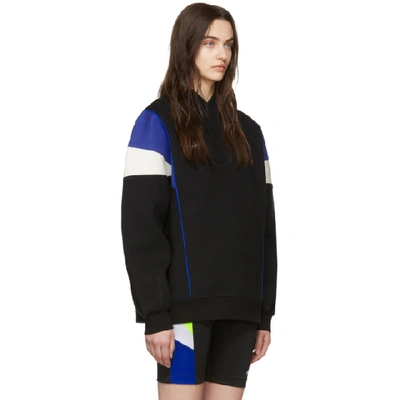 Shop Ader Error Ssense Exclusive Black And Blue Ascc Colorblock Sleeve Sweatshirt In Blck Black