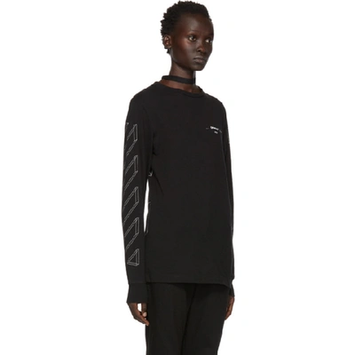 Shop Off-white Black Diag 3d Long Sleeve T-shirt In Black/white