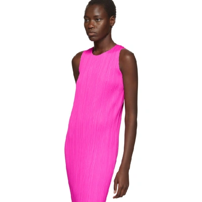 Shop Issey Miyake Pleats Please  Pink New Colorful Basics 2 Tank Dress In 22 Pink