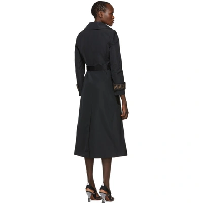 Shop Fendi Black 'forever ' Trench Coat