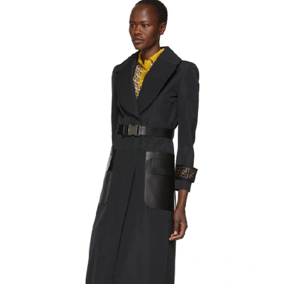 Shop Fendi Black 'forever ' Trench Coat