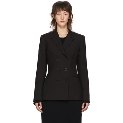 Shop Stella Mccartney Black Wool Double-breasted Blazer In 1000 Black