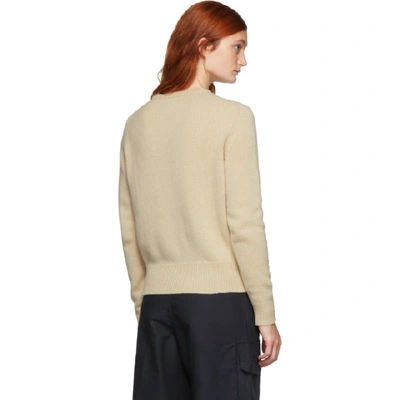 Shop Maison Kitsuné Maison Kitsune Beige Wool Fox Head Pullover In Ec Ecru