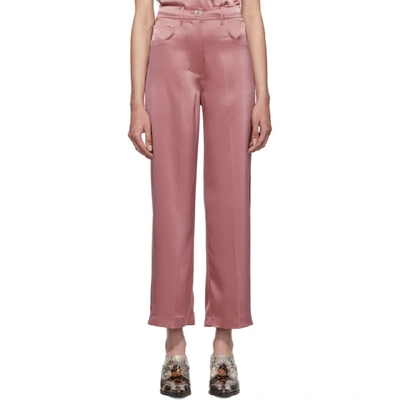 Shop Nanushka Pink Wide-leg Western Marfa Trousers In Rose