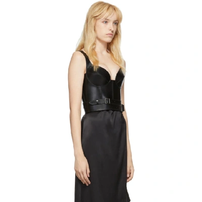 Shop Alexander Mcqueen Black Leather Corset In 1000 Black