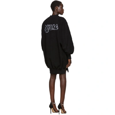 Shop Off-white Black Intarsia Side Zip Sweatshirt Dress